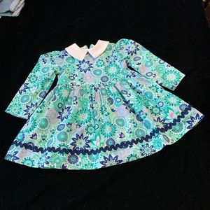 Hand Crafted Toddler Mint Floral Dress Size 3T